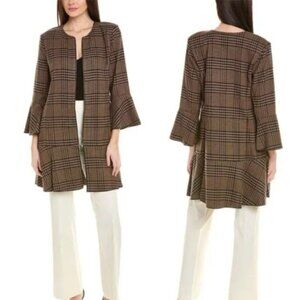 NWOT Cabi Plaid Flounce Jacket/Dress Tartan Longline